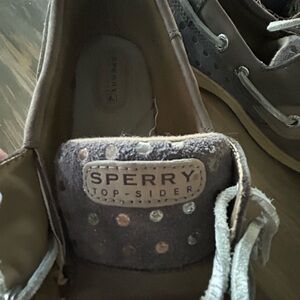 Sperry Topsiders gray and silver 8.5